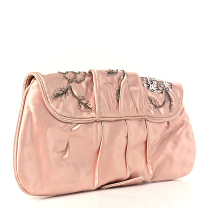 Christian Dior Silk Sequins Embroidered Stingray Clutch Pink 3 of 8