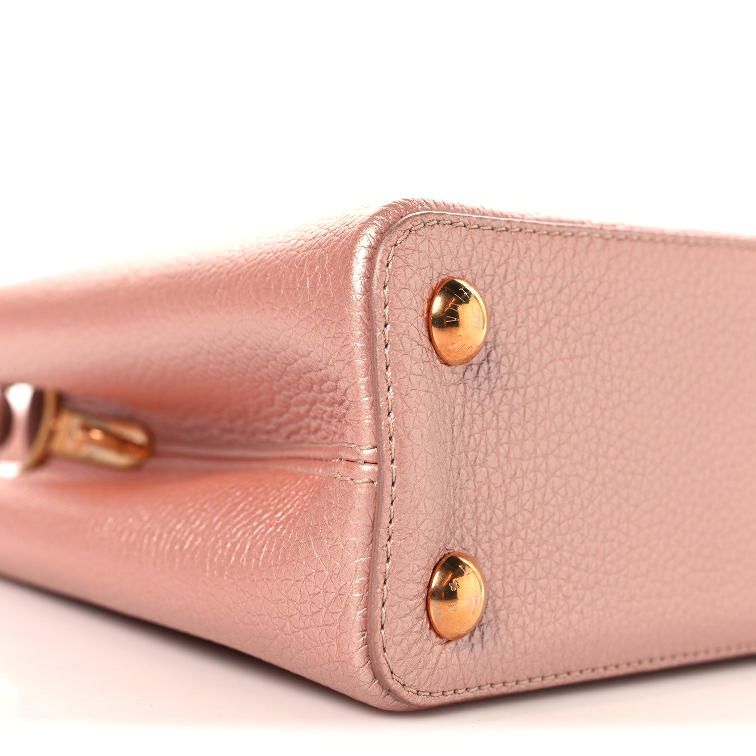 Louis Vuitton Metallic Taurillon Capucines BB Pearly Pink 8 of 9