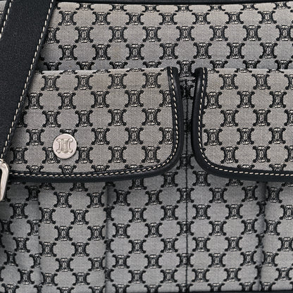 Celine Canvas Calfskin Macadam Crossbody Black 7 of 9