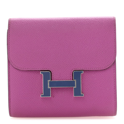 Epsom Enamel Constance Short Wallet Magnolia Bleu Brighton