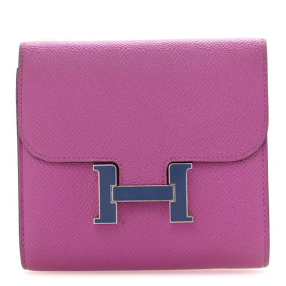 Hermes Epsom Enamel Constance Short Wallet Magnolia Bleu Brighton 1 of 10