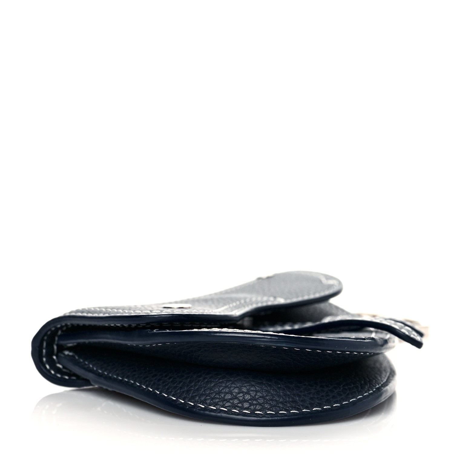 Christian Dior Grained Calfskin Saddle Mini Key Ring Navy Blue 4 of 9