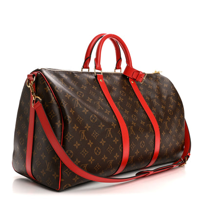 Louis Vuitton Calfskin Monogram Keepall Bandouliere 50 Coquelicot 2 of 8