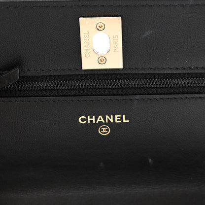 Chanel Lambskin Quilted Trendy CC Wallet On Chain WOC Black 12 of 15
