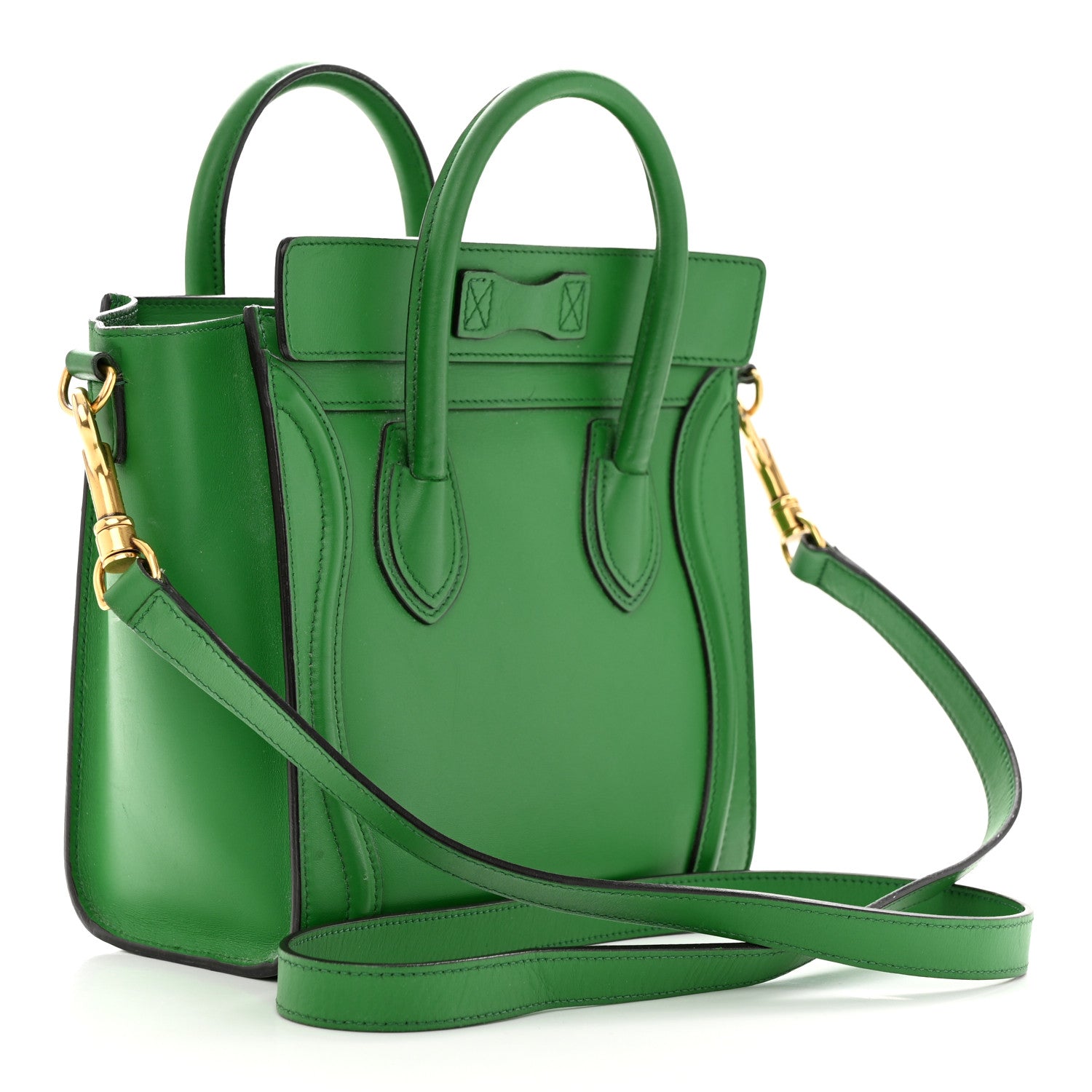 Celine Smooth Calfskin Nano Luggage Grass 3 of 12