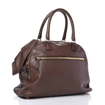 Valentino Garavani Nappa Bow Dome Tote Brown 3 of 8