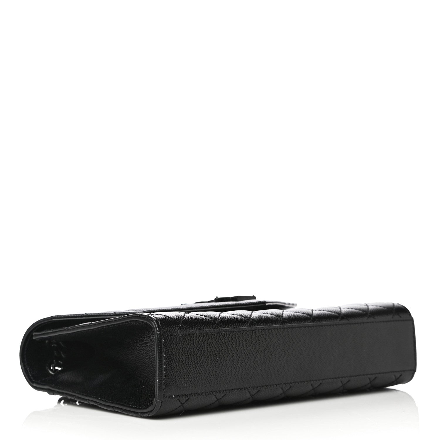 Saint Laurent Grain De Poudre Textured Mixed Matelasse Triquilt Medium Monogram Satchel Black 4 of 10