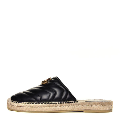 Gucci Nappa Matelasse GG Marmont Espadrille Slippers 41 Black 2 of 12