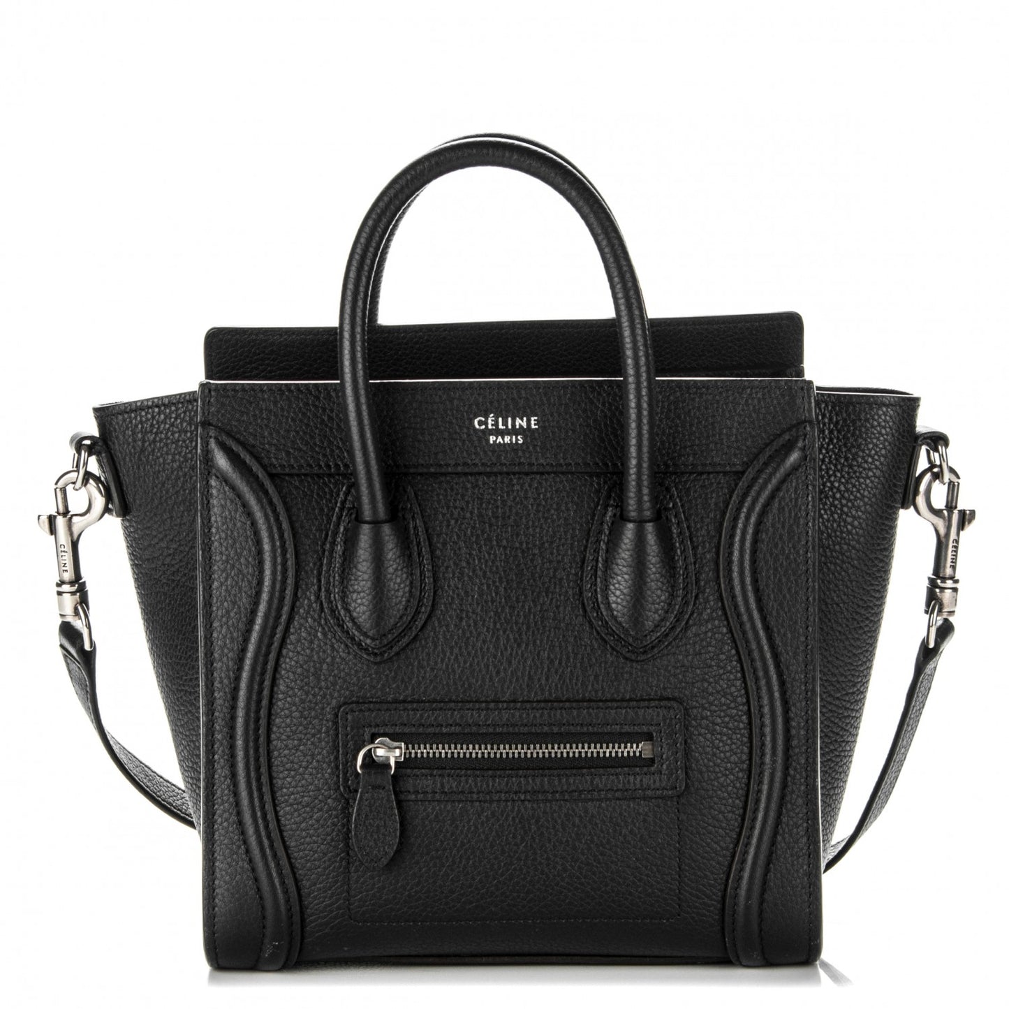 Drummed Calfskin Nano Luggage Black