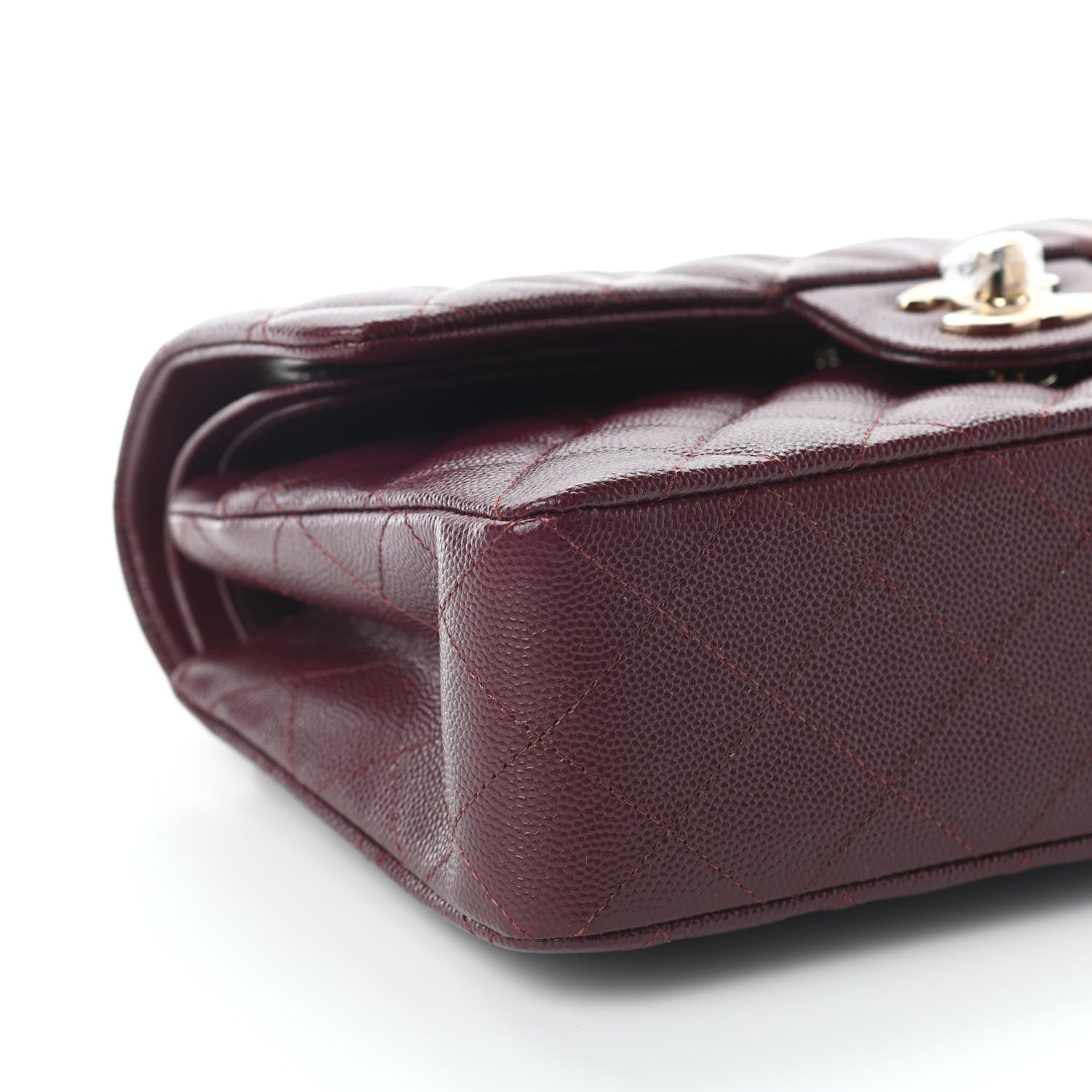Chanel Caviar Quilted Small Double Flap Burgundy 7 of 8