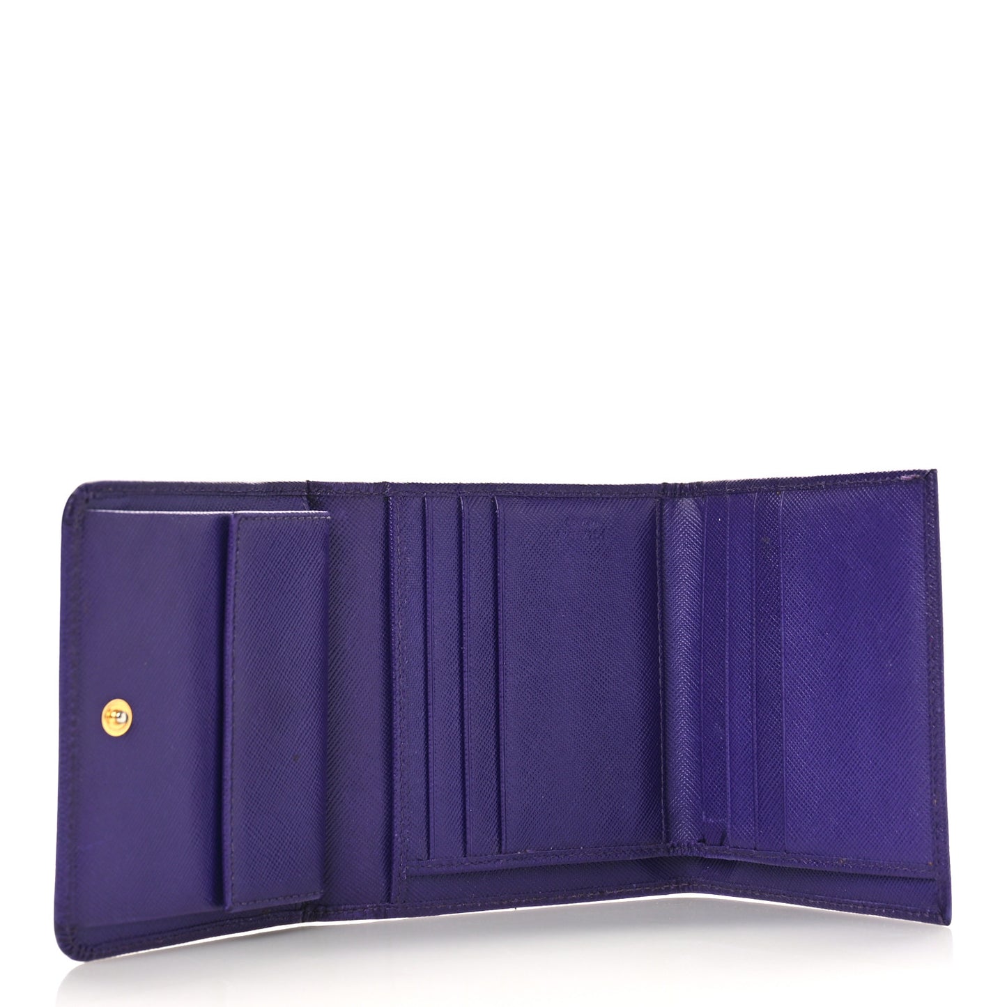 Saffiano Metal Tri-Fold Compact Wallet Viola