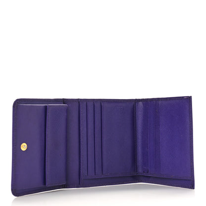 Prada Saffiano Metal Tri-Fold Compact Wallet Viola 5 of 10