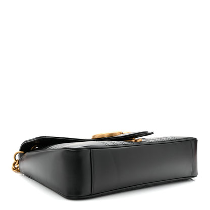 Gucci Calfskin Matelasse Medium GG Marmont Shoulder Bag Black 4 of 10