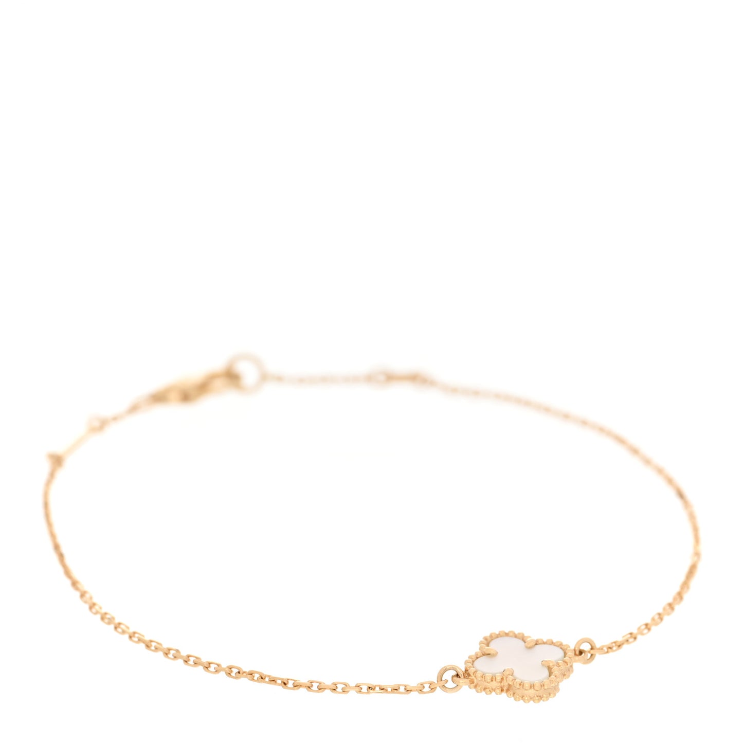 18K Yellow Gold Mother of Pearl Sweet Alhambra Bracelet