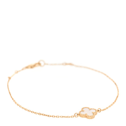 Van Cleef & Arpels 18K Yellow Gold Mother of Pearl Sweet Alhambra Bracelet 1 of 6