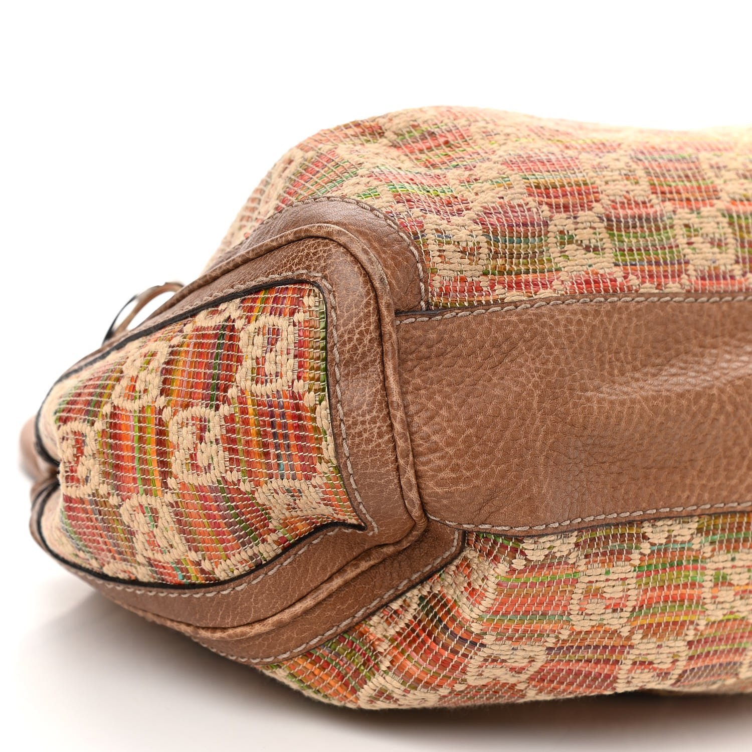 Gucci Monogram Sunset Raffia Medium Sukey Brown 9 of 12