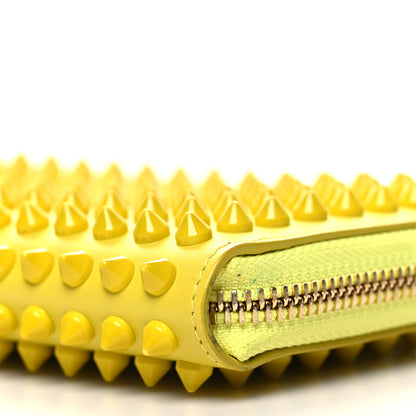 Christian Louboutin Calfskin Panettone Spiked Zip Around Wallet Yellow 10 of 10
