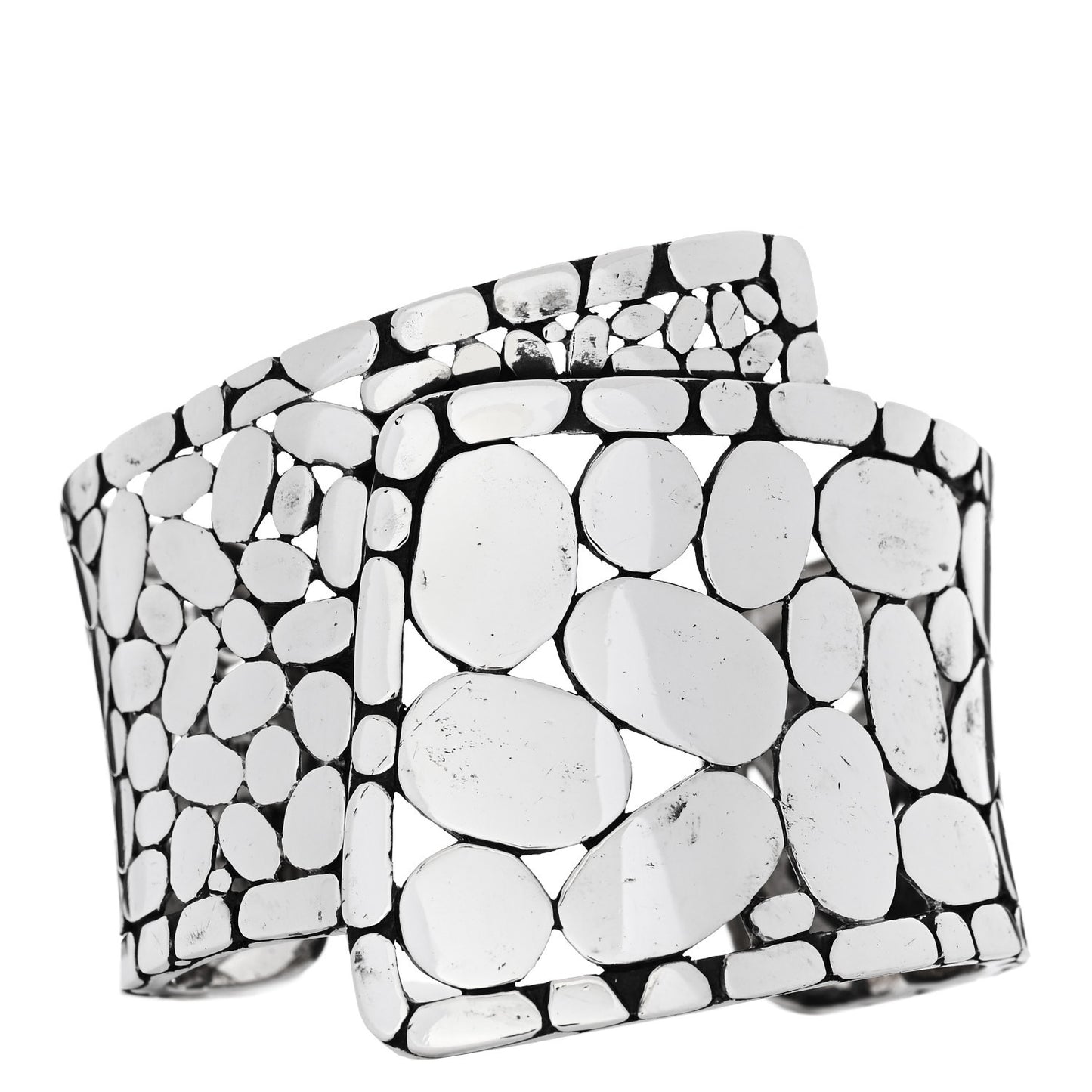 Sterling Silver Kali Pebble Overlap Cuff Bracelet