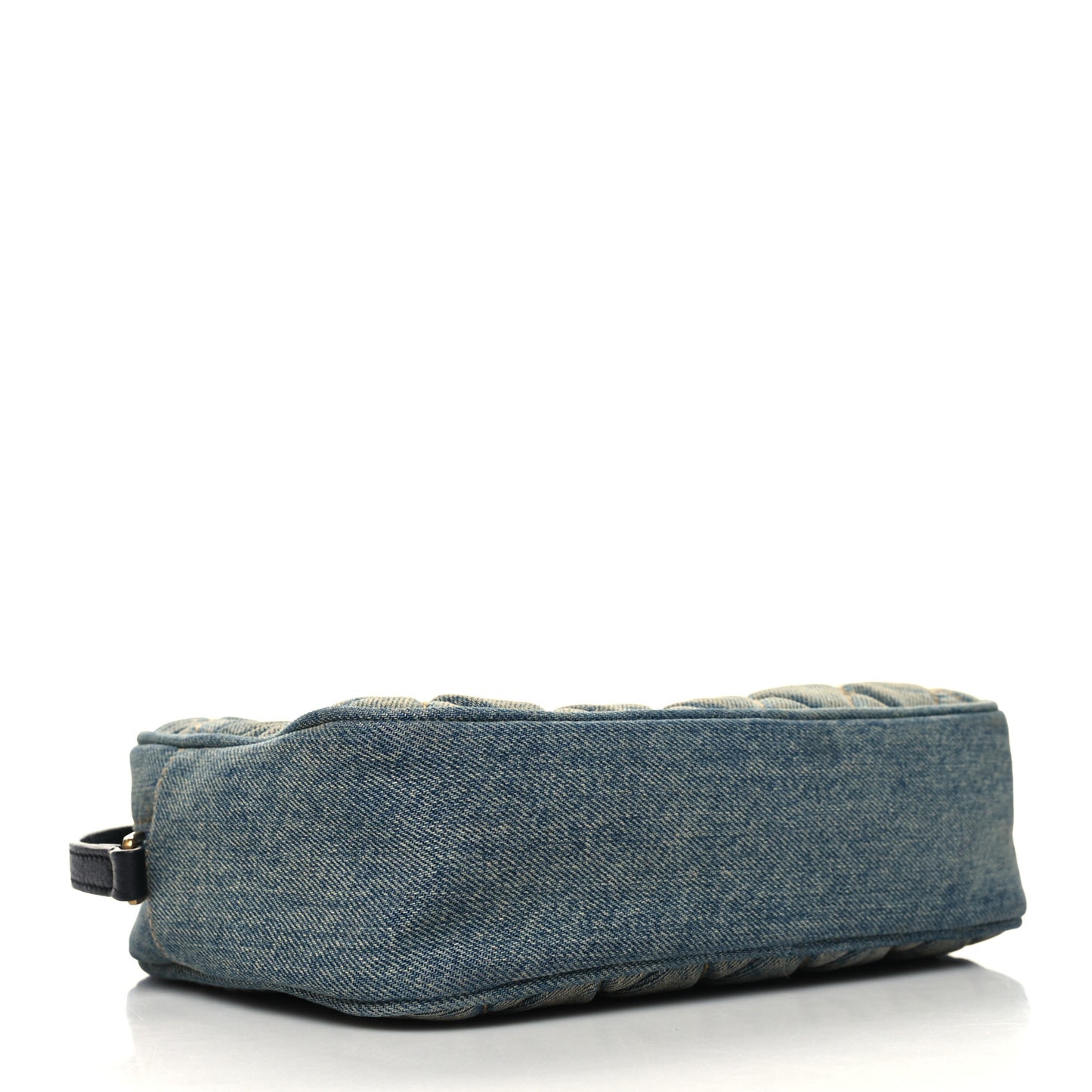 Denim Matelasse Quilted Summer Embroidered Classic Monogram Camera Bag Blue