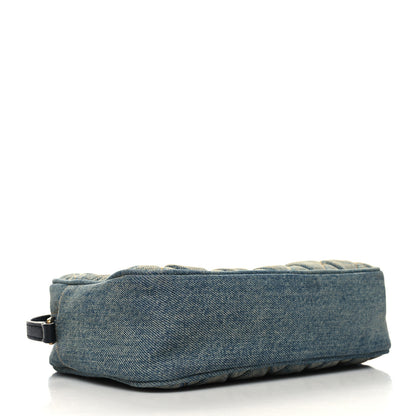 Saint Laurent Denim Matelasse Quilted Summer Embroidered Classic Monogram Camera Bag Blue 4 of 11