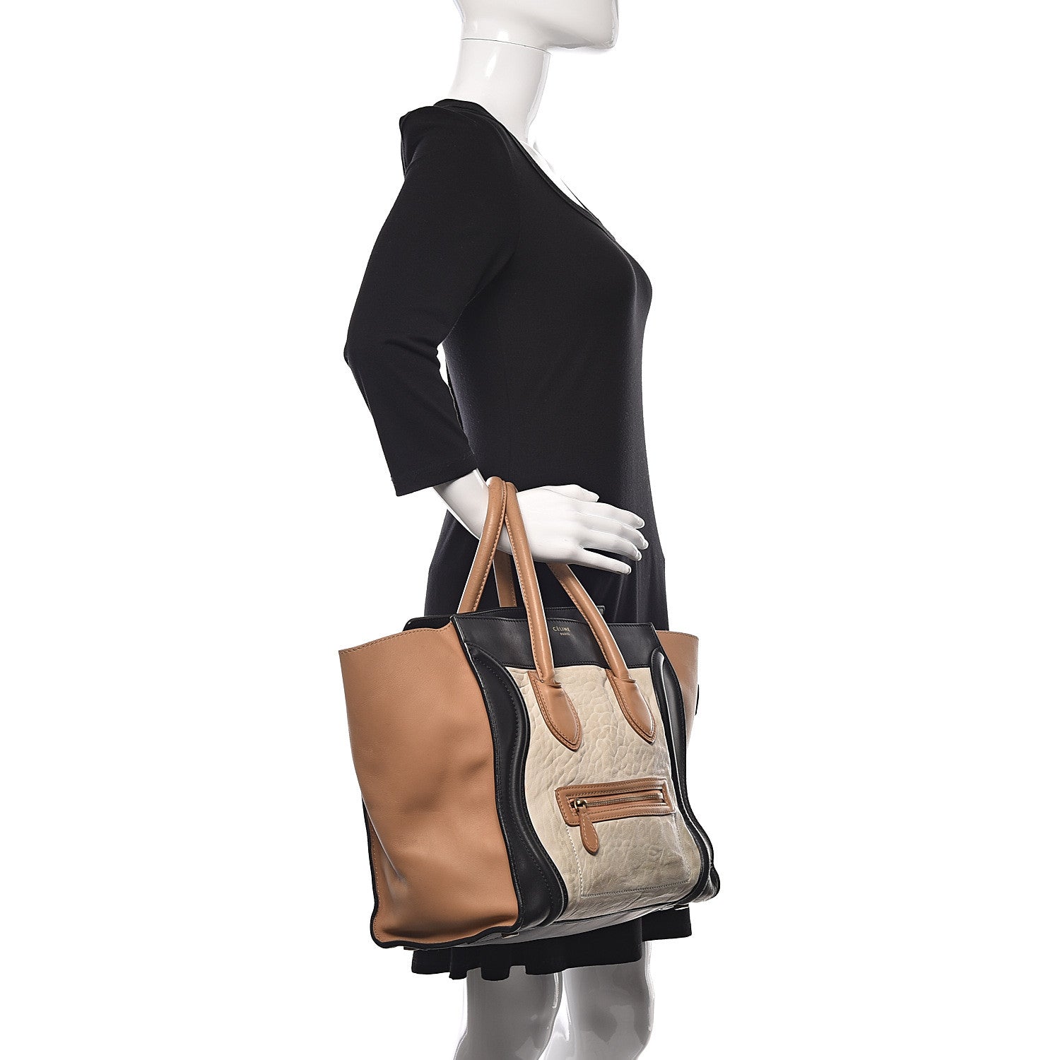 Celine Smooth Calfskin Shrunken Lambskin Mini Tri-Color Luggage White 2 of 33