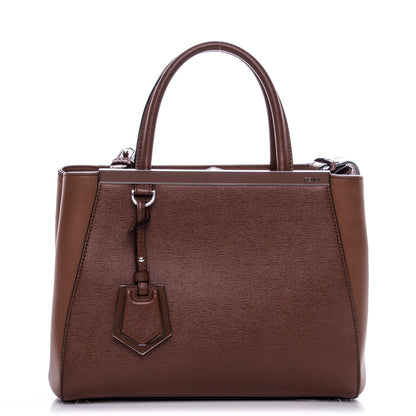 Fendi Vitello Elite Petite 2Jours Tote Walnut 1 of 6