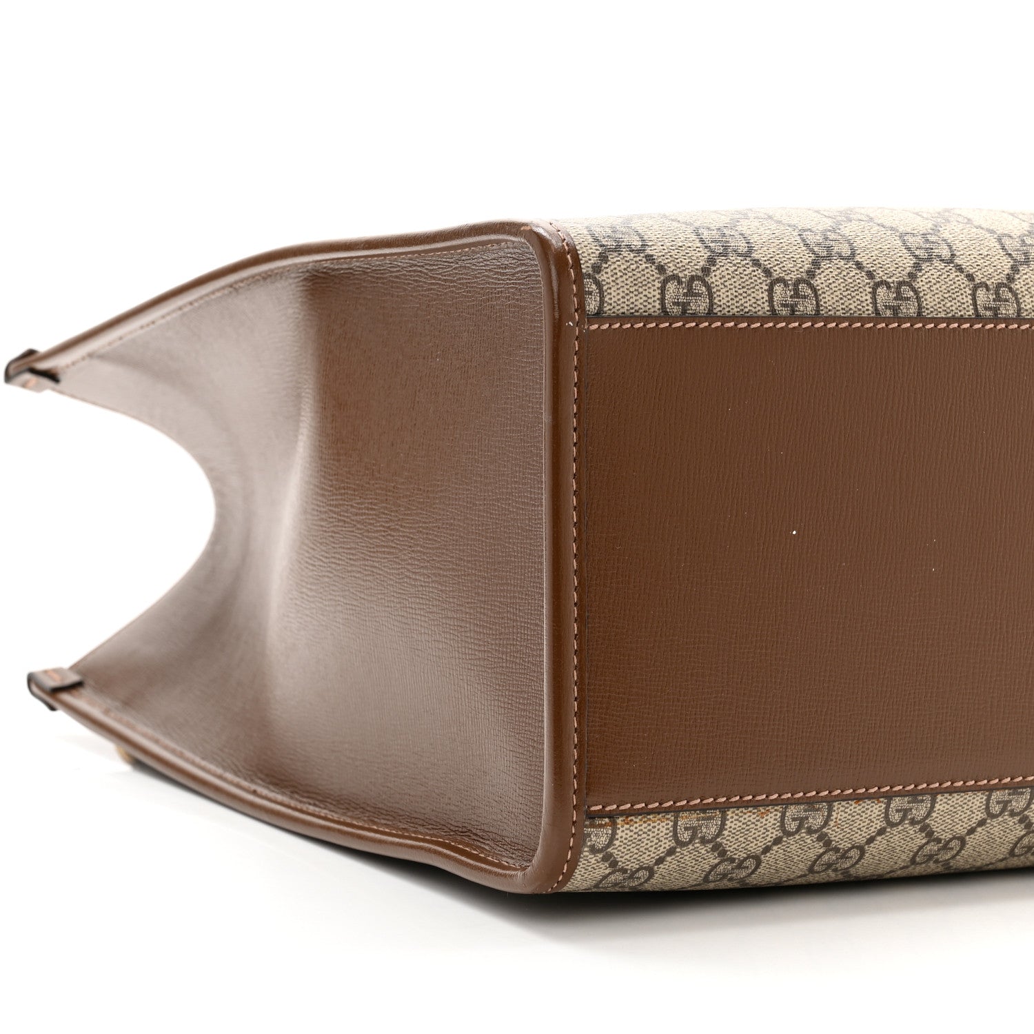 Gucci GG Supreme Monogram Azalea Calfskin Medium Retro Interlocking G Tote Bag Beige Ebony Brown Sugar 9 of 10