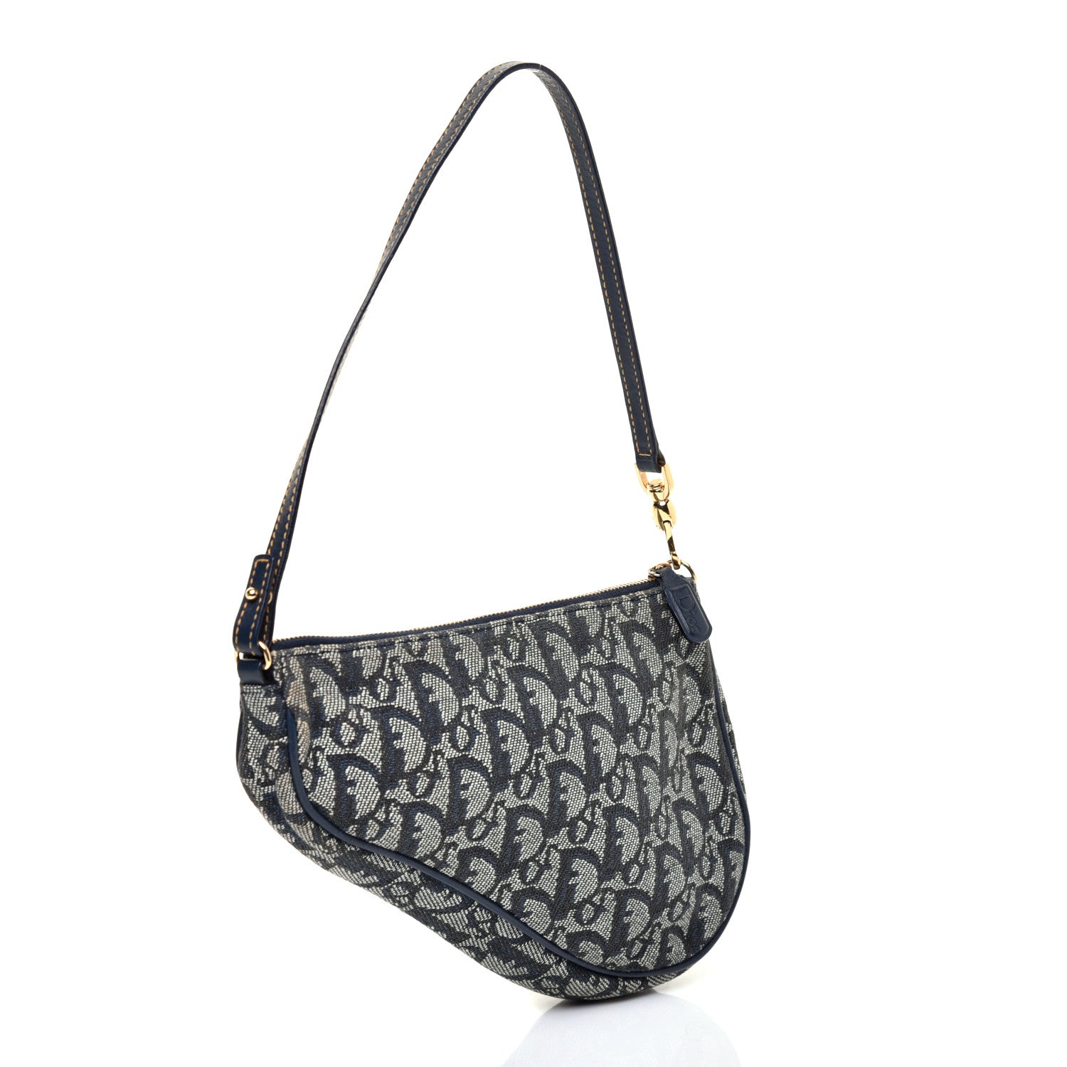 Christian Dior Monogram Mini Saddle Pochette Navy 3 of 11