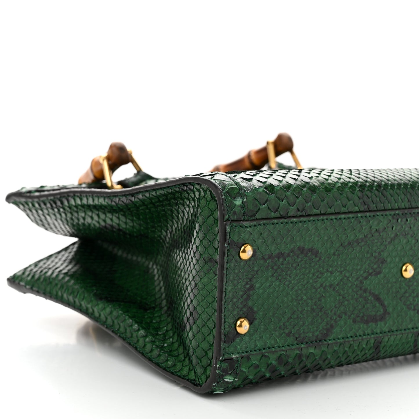 Snakeskin Small Diana Tote Green Black