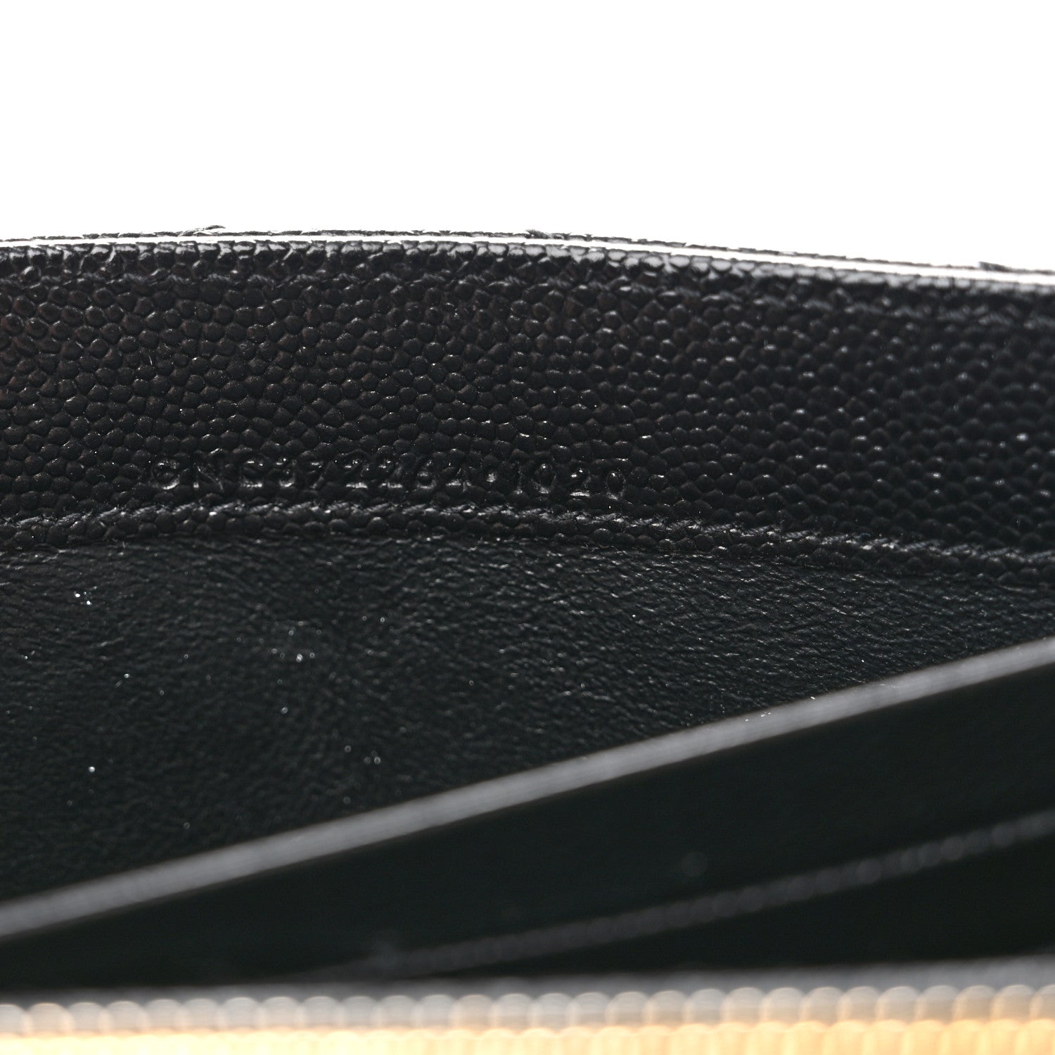 Saint Laurent Grain De Poudre Matelasse Chevron Monogram Flap Wallet Black 8 of 9