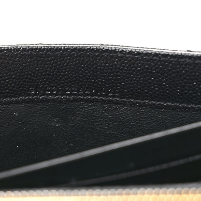 Saint Laurent Grain De Poudre Matelasse Chevron Monogram Flap Wallet Black 8 of 9