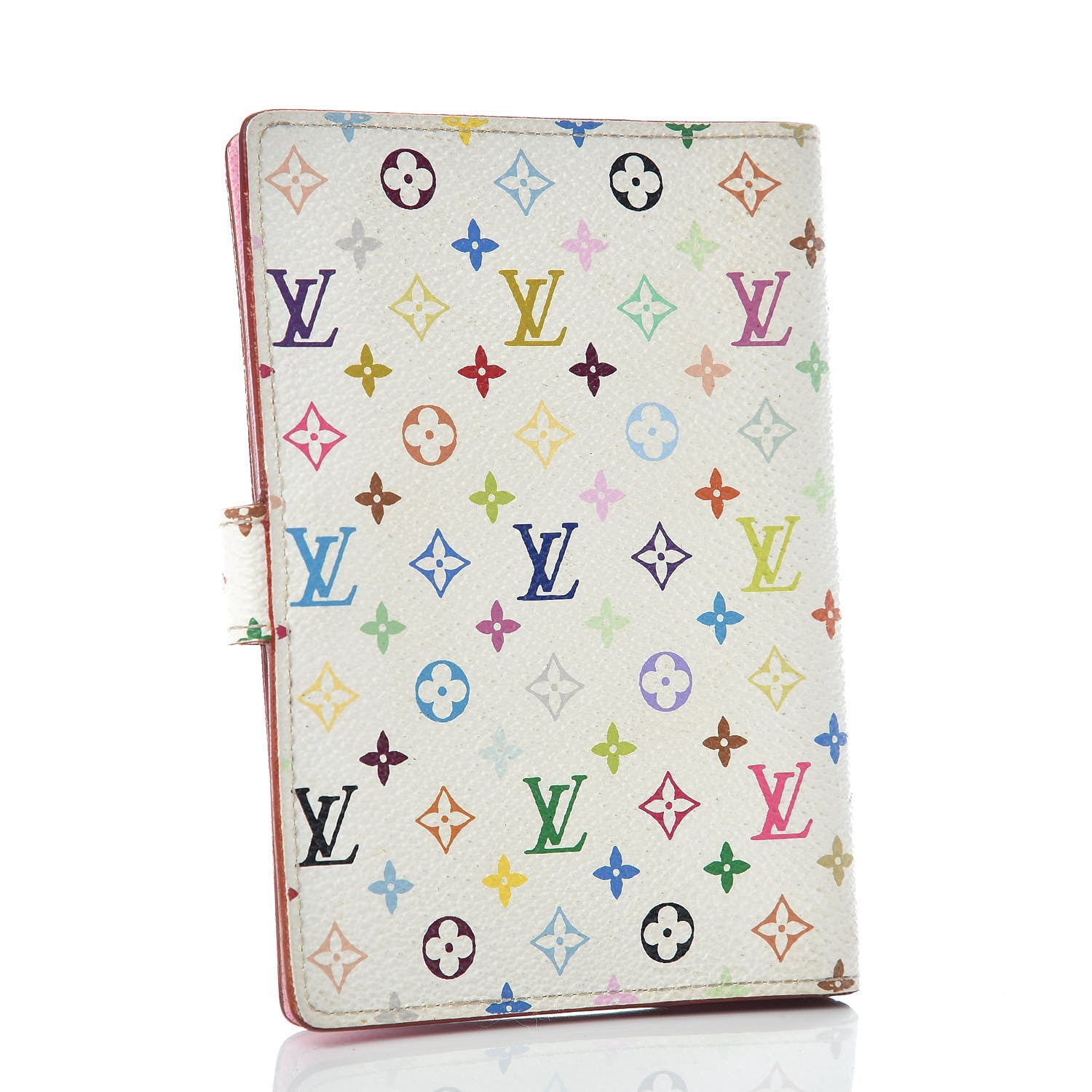 Louis Vuitton Monogram Multicolor Small Ring Agenda Cover White Litchi 3 of 9
