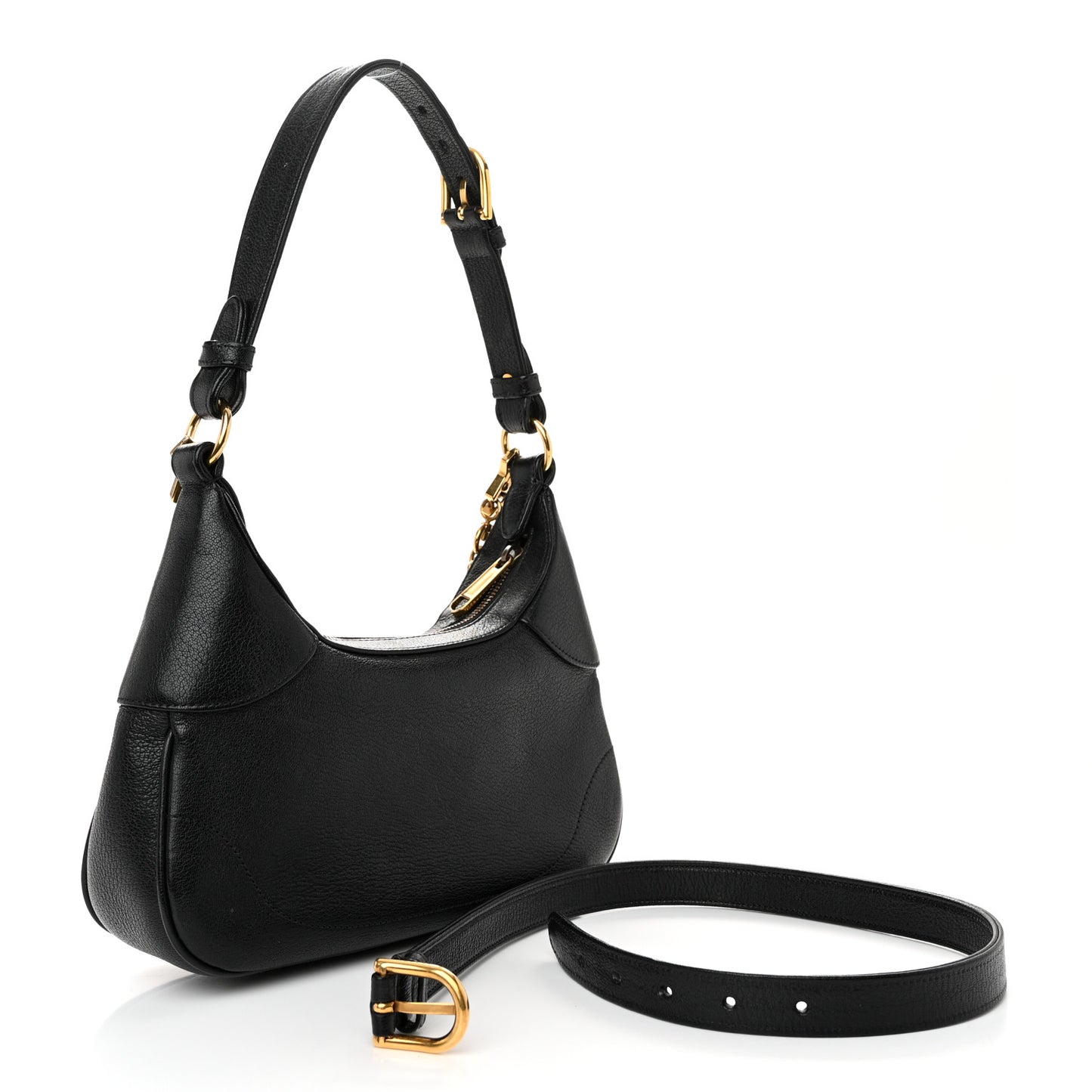 Goatskin Small Aphrodite Shoulder Bag Black