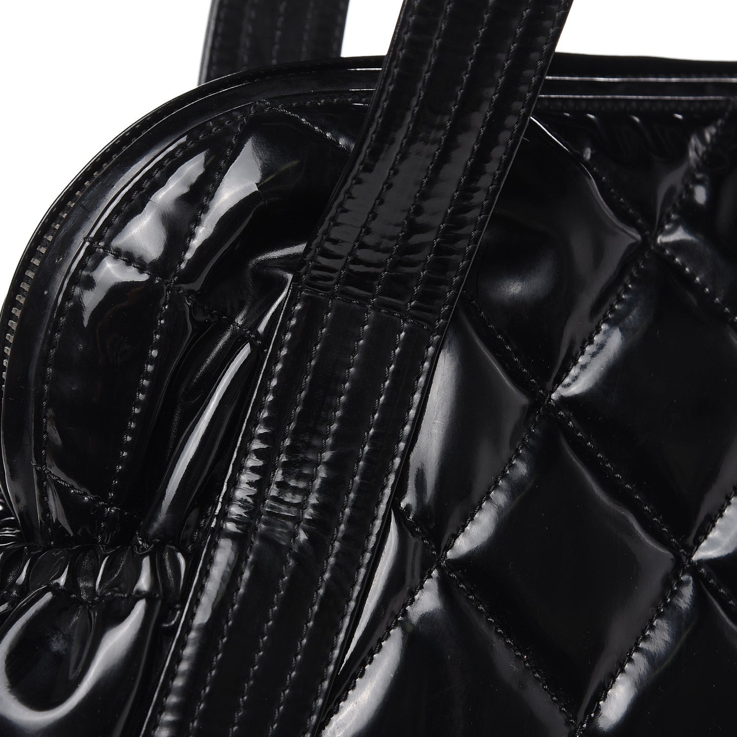 Vinyl Quilted CC Large Tote Black