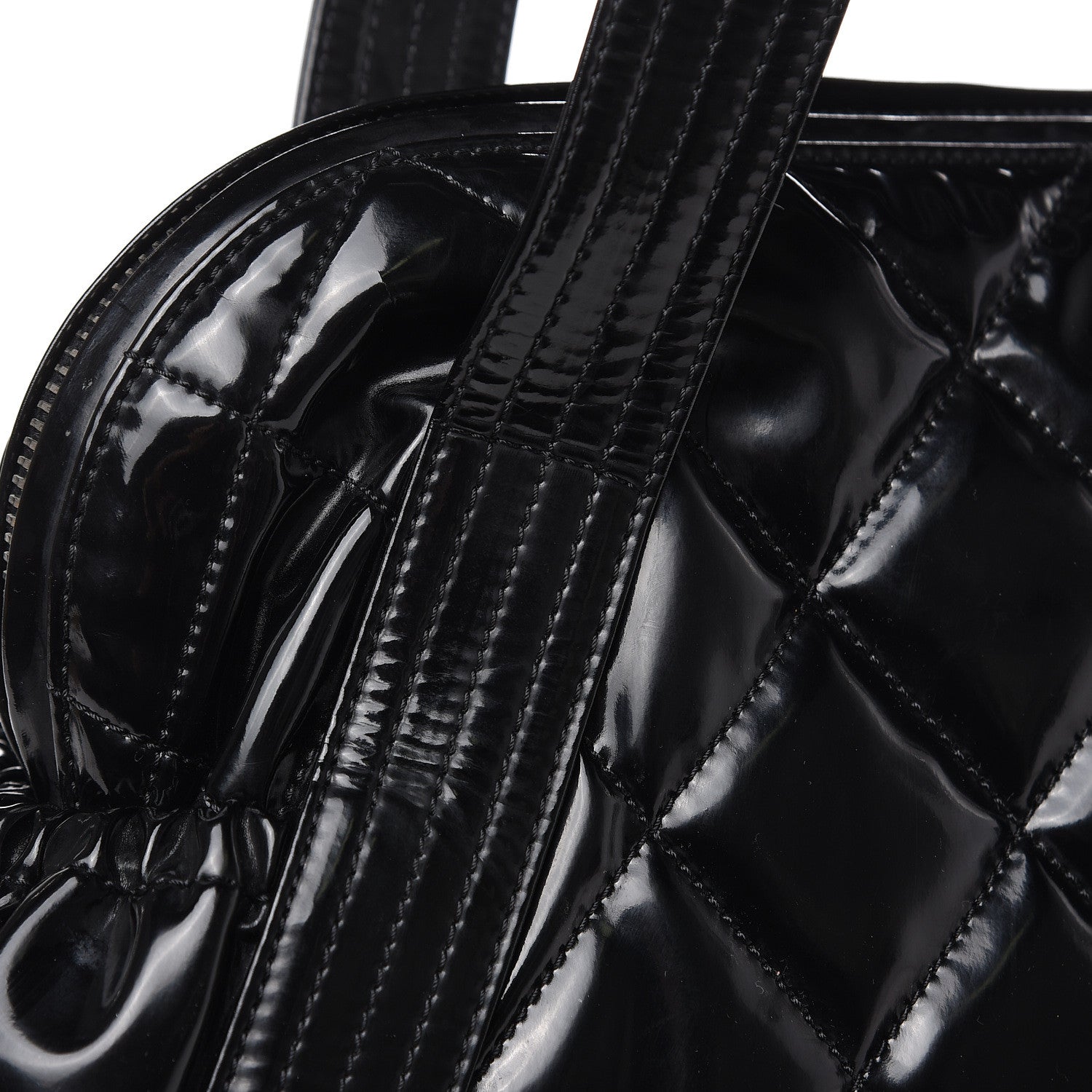 Chanel Vinyl Quilted CC Large Tote Black 12 of 13