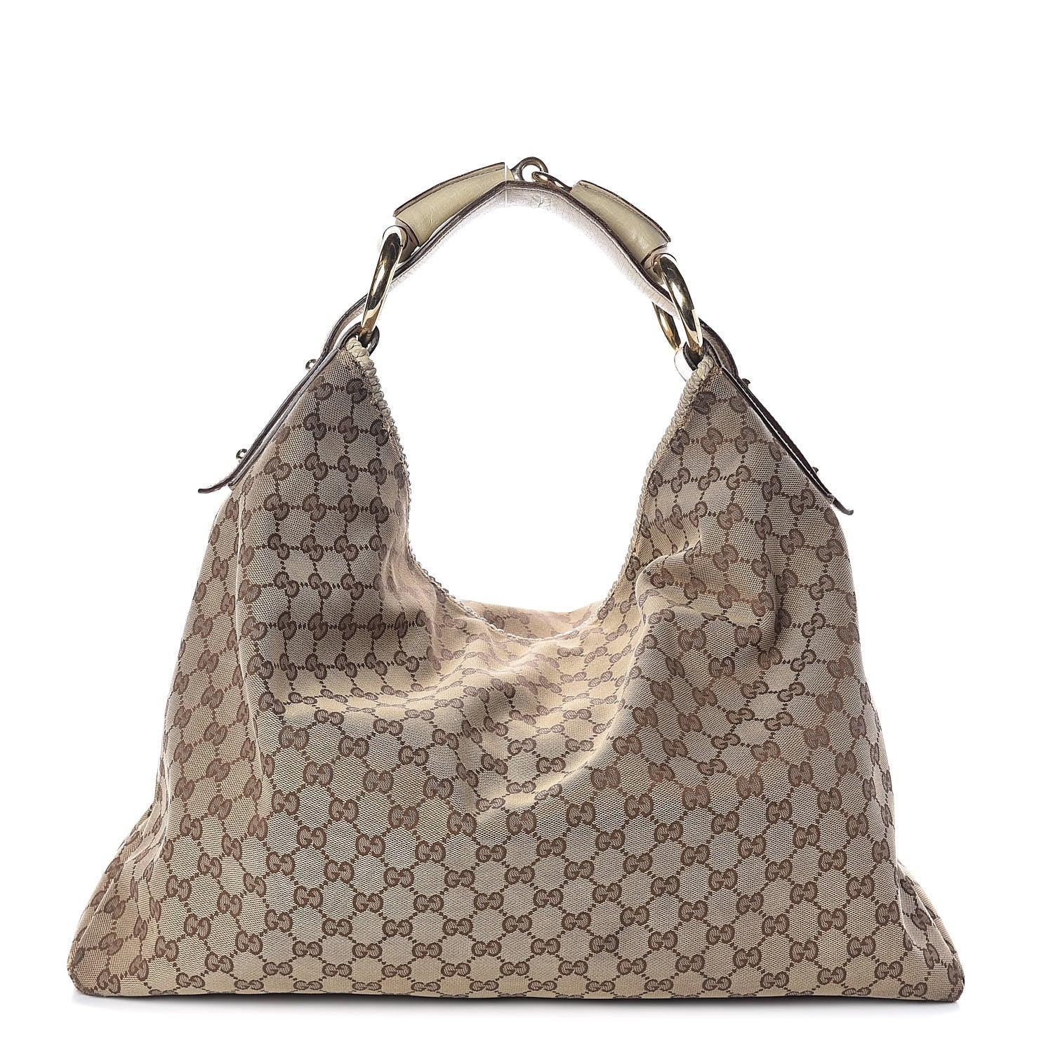Gucci Monogram Large Horsebit Chain Hobo Off White 1 of 14