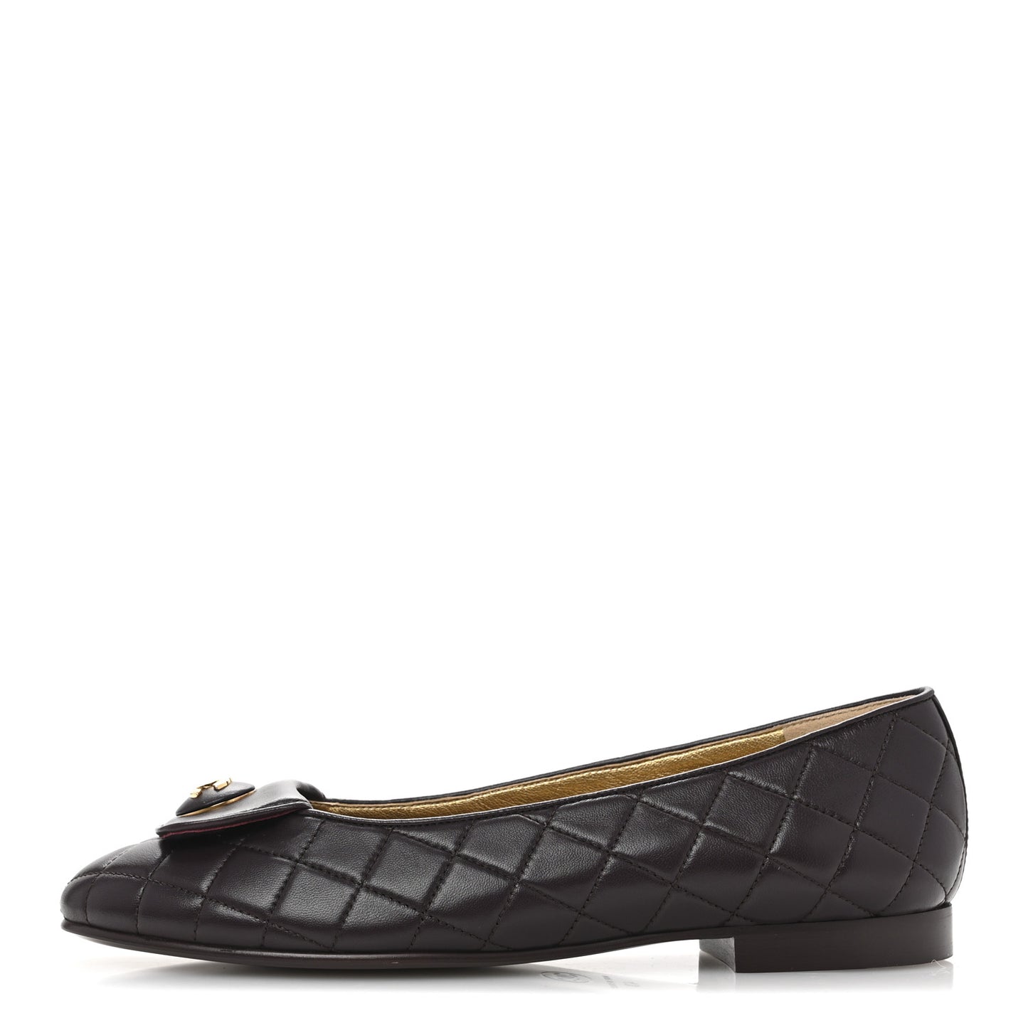 Lambskin Quilted CC Ballerina Flats 40 Dark Purple
