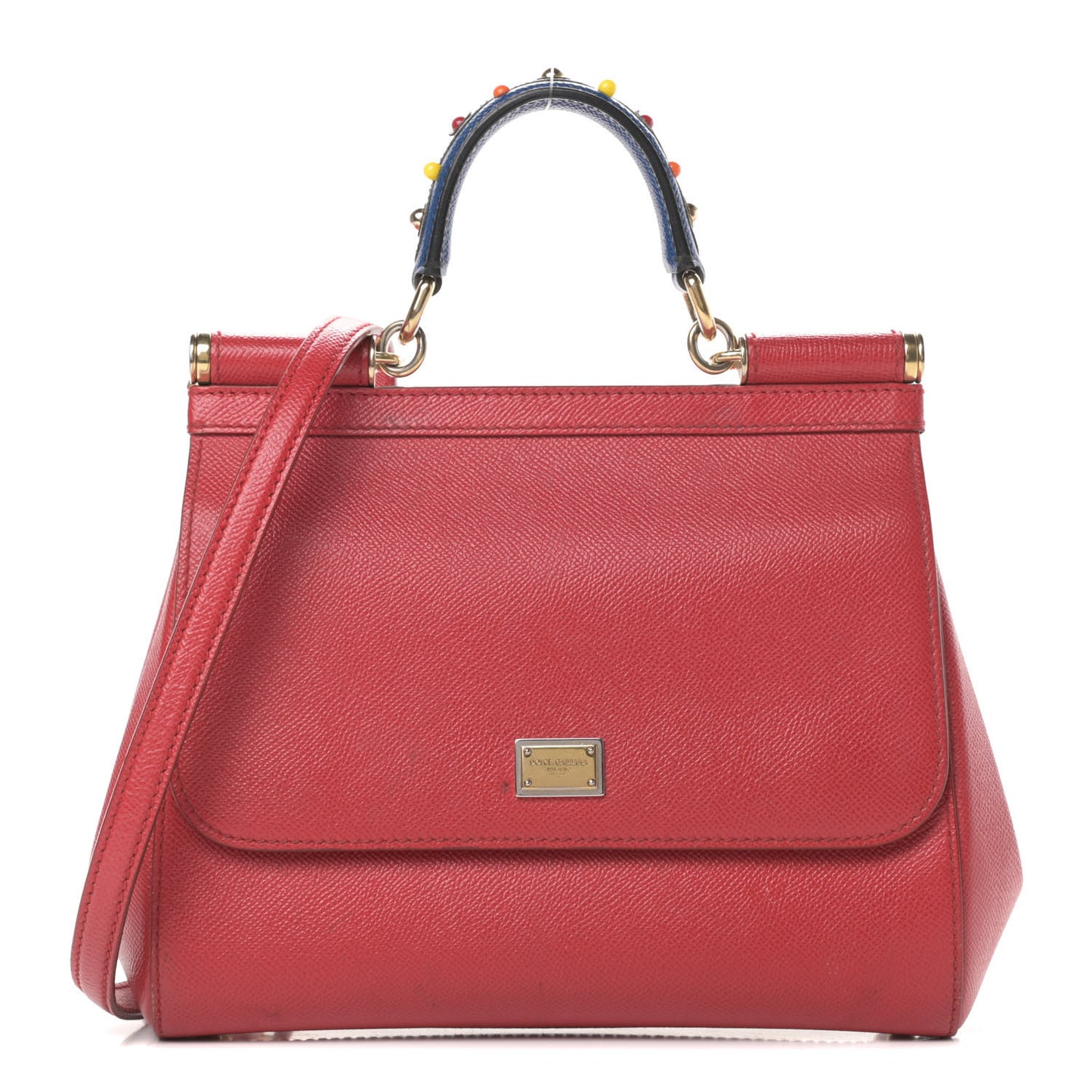 Dauphine Embellished Medium Miss Sicily Satchel Red