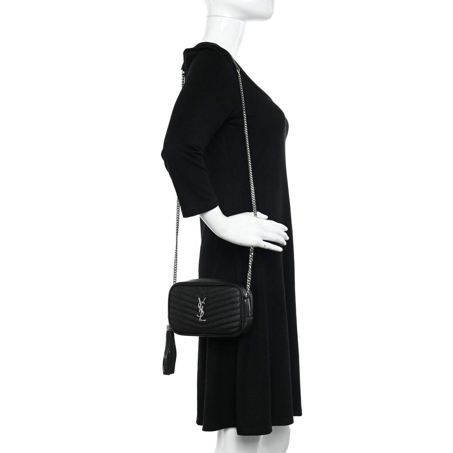 Grain De Poudre Matelasse Monogram Mini Lou Camera Bag Black