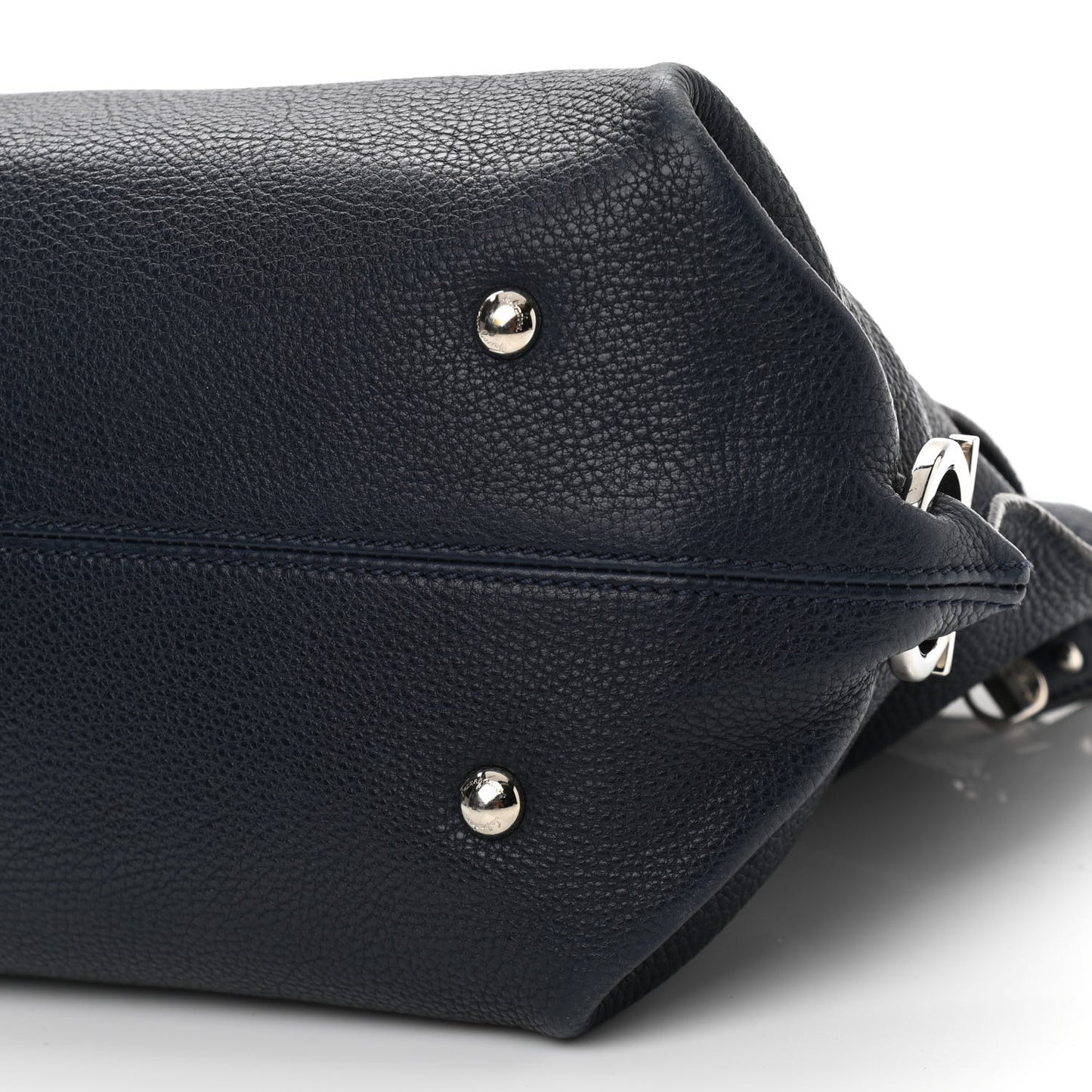 Grained Calfskin Sofia Satchel Navy