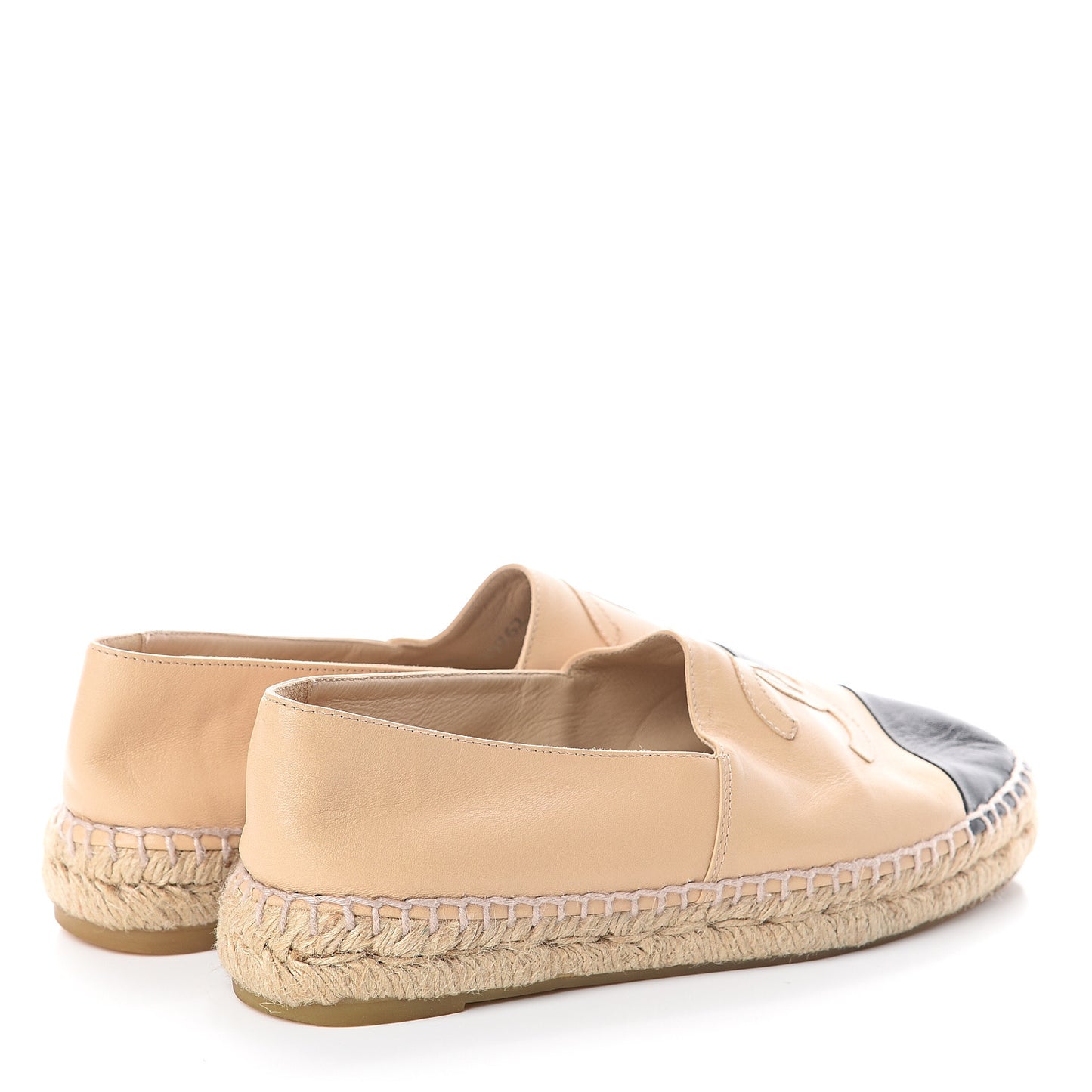 Lambskin CC Espadrilles 37 Beige Black