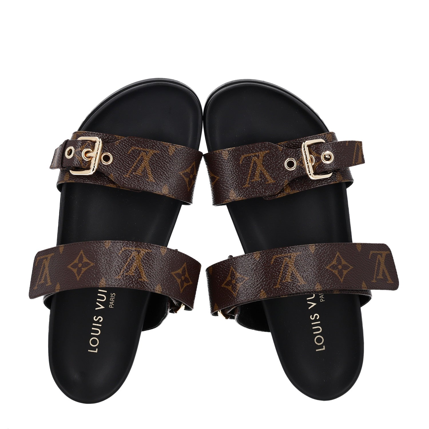 Louis Vuitton Monogram Bom Dia Mule Sandals 37 Black 2 of 10