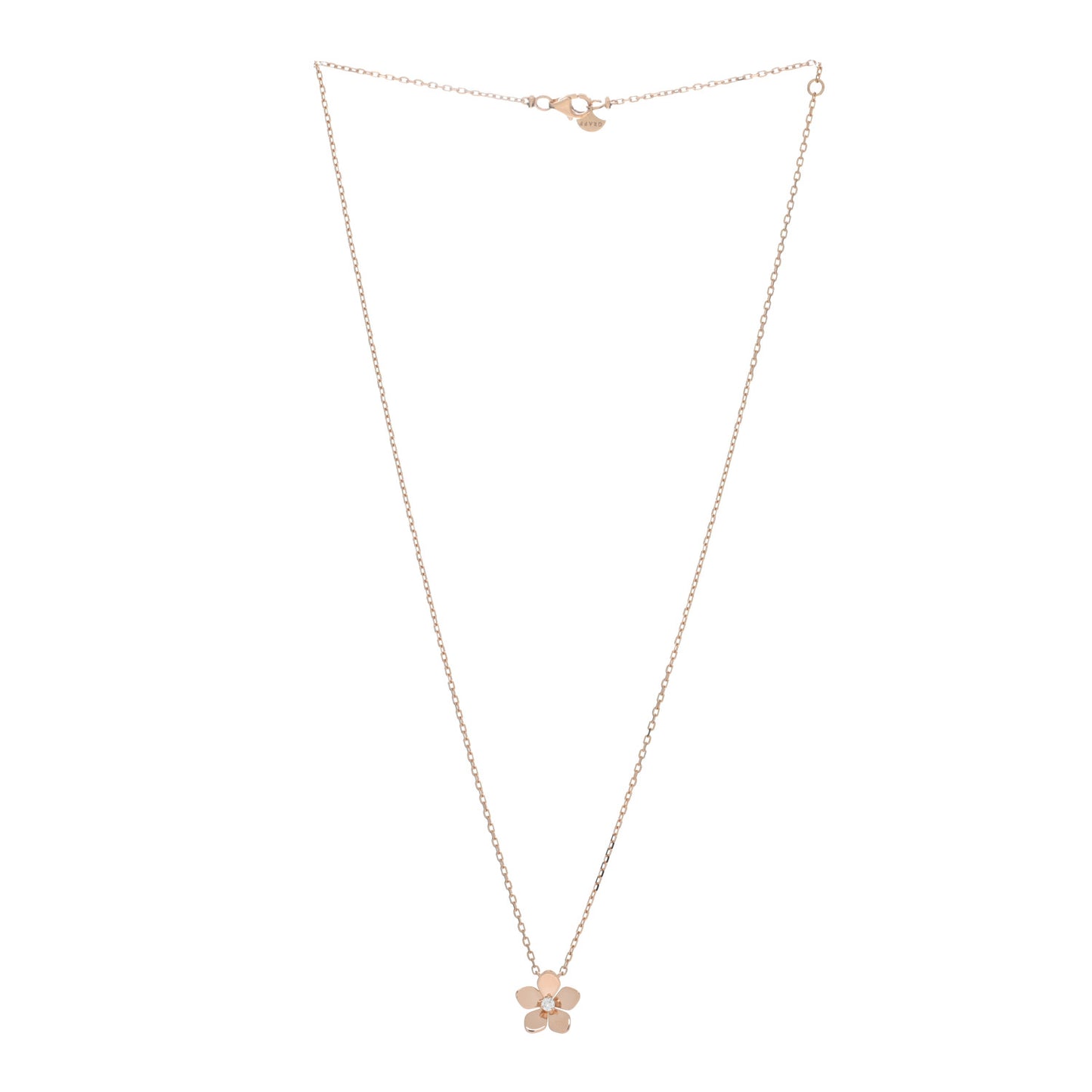 18K Rose Gold Diamond Mini Wild Flower Necklace