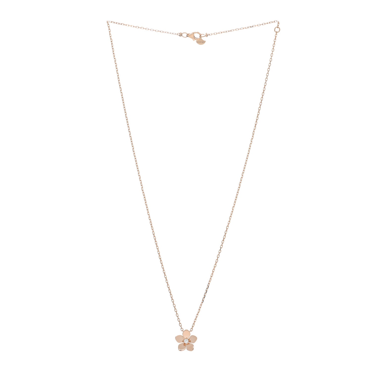 Graff 18K Rose Gold Diamond Mini Wild Flower Necklace 4 of 5