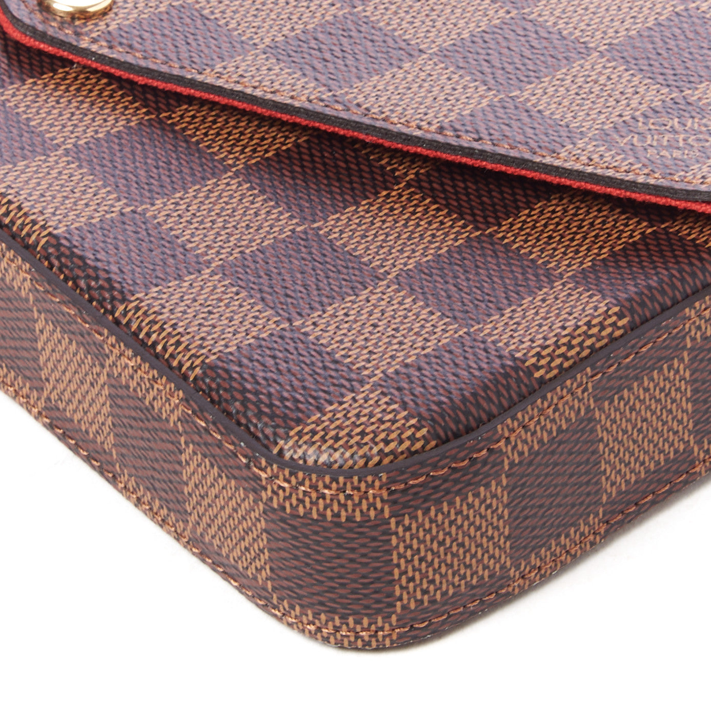 Louis Vuitton Damier Ebene Pochette Felicie Chain Wallet 4 of 9
