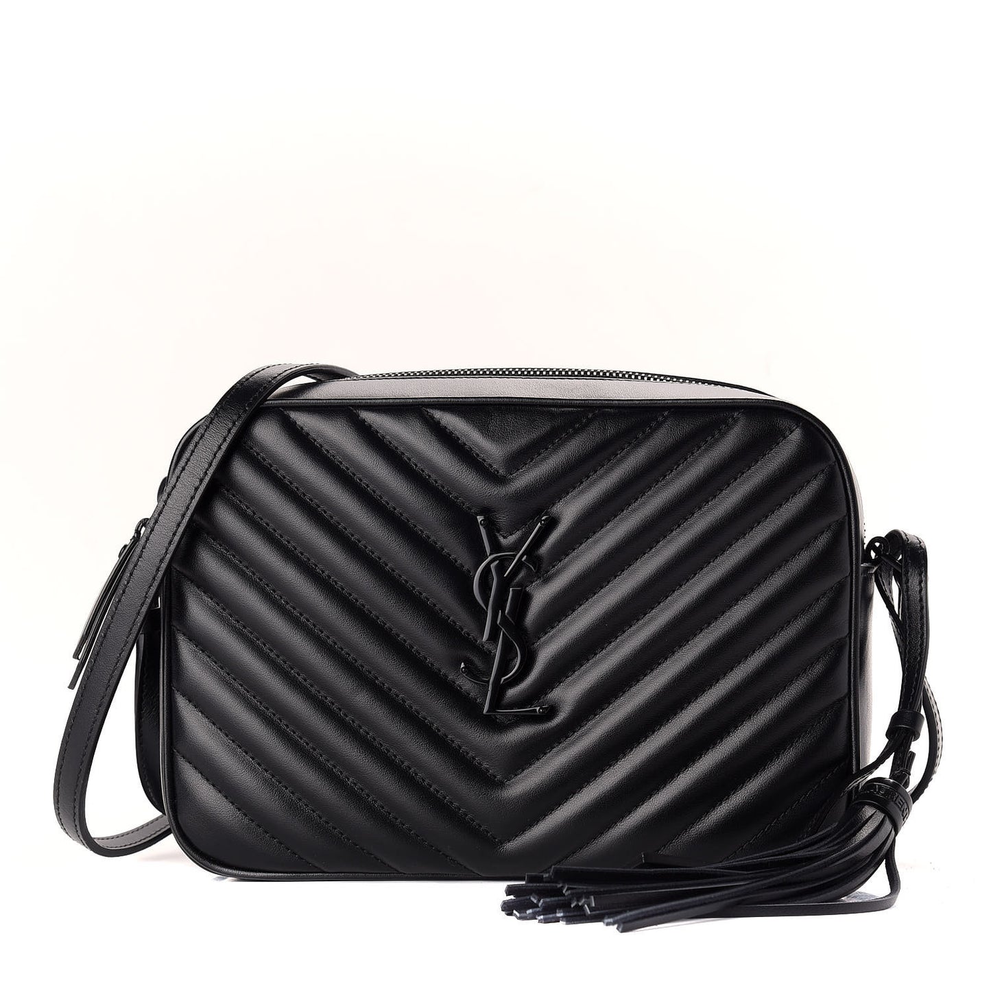 Calfskin Matelasse Monogram Lou Camera Bag Black