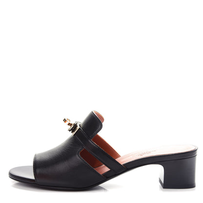 Hermes Goatskin Candy Sandals 36 Black 1 of 11