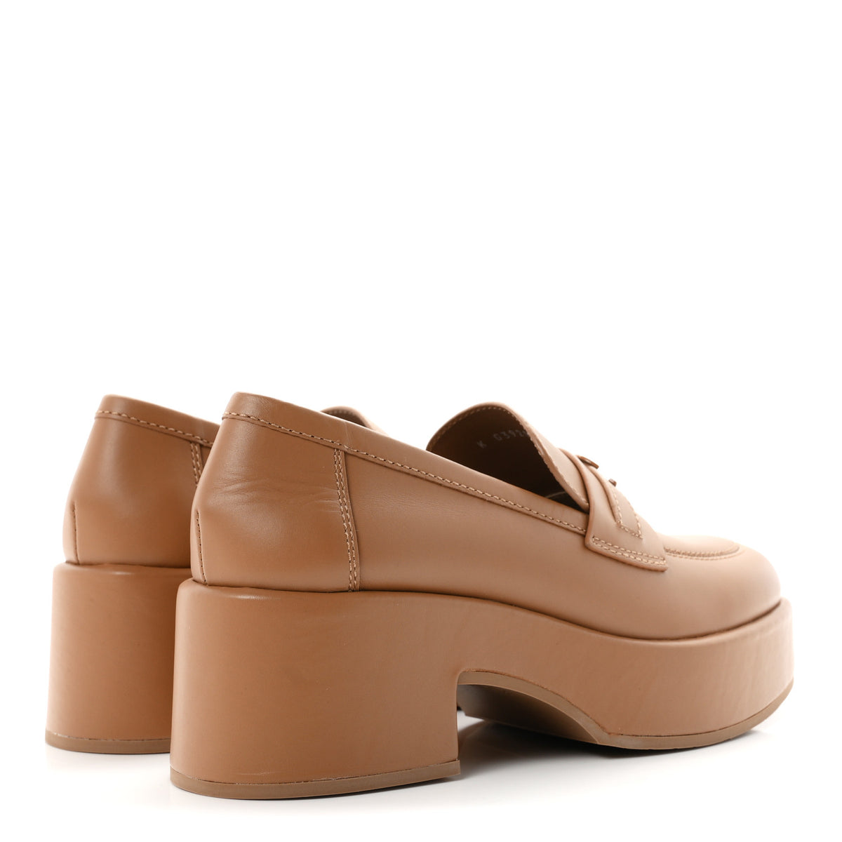 Chanel Calfskin CC Platform Loafers 38 Beige 5 of 9