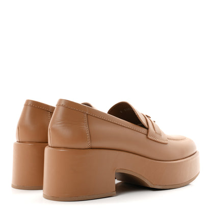 Chanel Calfskin CC Platform Loafers 38 Beige 5 of 9