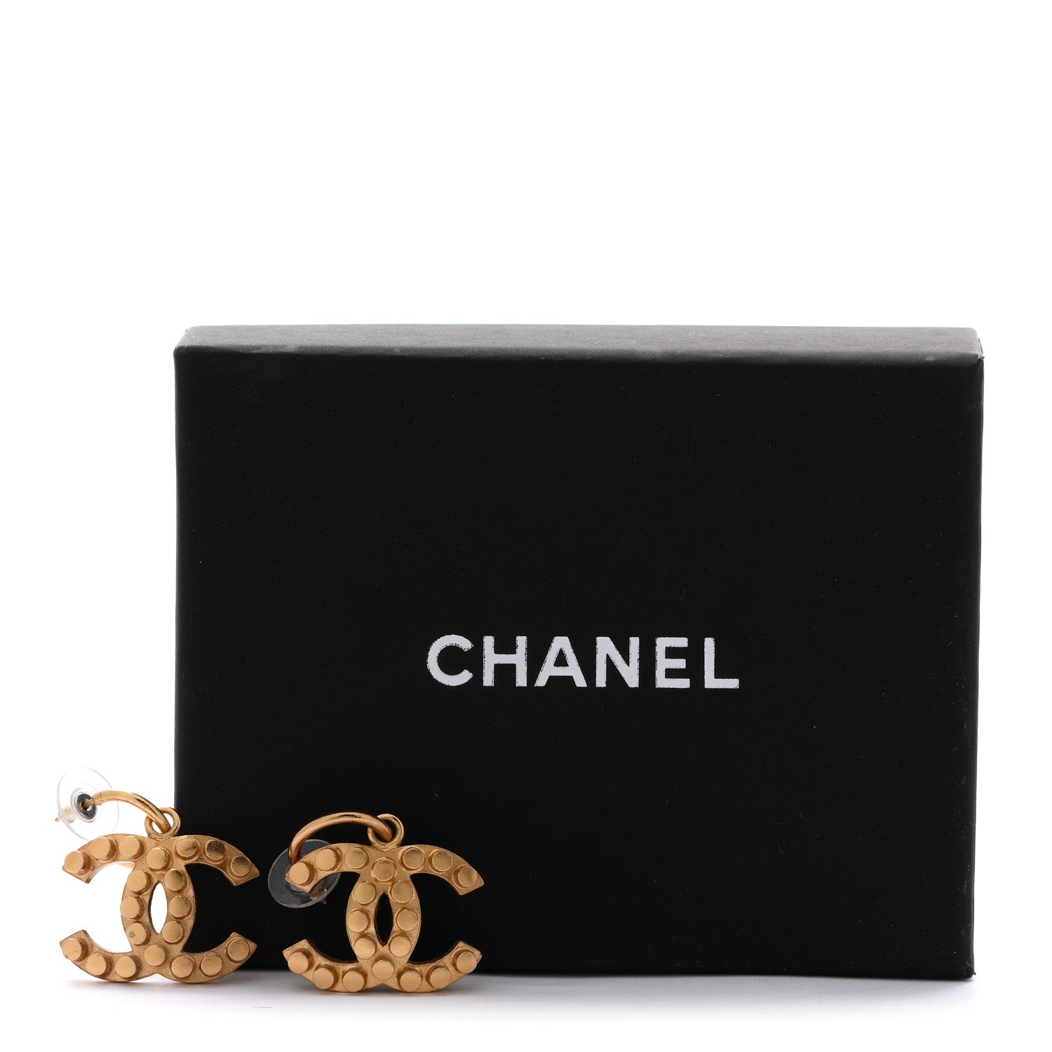 Chanel Metal Drop CC Earrings Gold 5 of 5